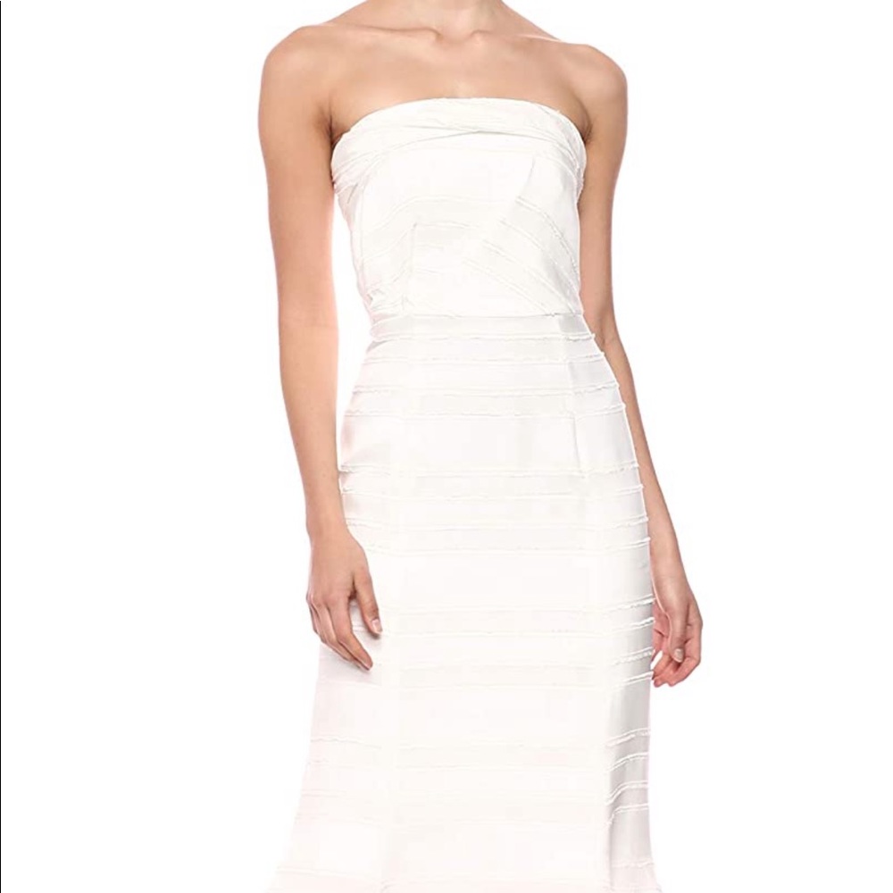 C/MEO Collective Solitude Midi Strapless Dress